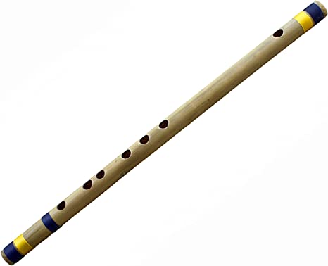 RoyaltyRoute Indian Bamboo Transverse Flute Musical Instruments (D Tune) Woodwind Professional Bansuri 17 Inches