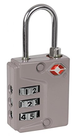 IVATION! 3 Dial TSA Approved Combination Luggage lock (With Instant Alert Red Tab Indicator If opened By TSA) Silver