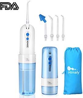 Cordless Water Flosser Oral Irrigator - Portable Rechargeable Professional Dental Water Flosser IPX7 Waterproof 4 Modes Interchangeable 5 Jet Tips - Oral & Nose Care For Home and Travel Use
