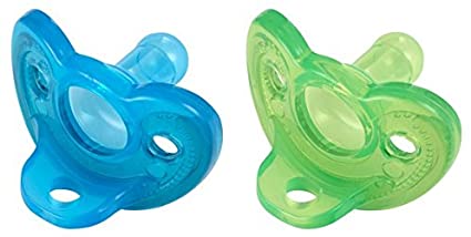 The First Years GumDrop Newborn Pacifier, Blue/Green, 2-Pack