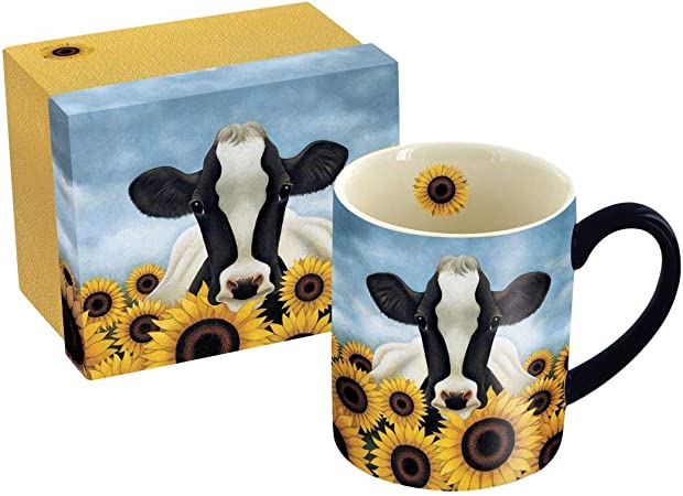 Lang Surrounded by Sunflowers 14 oz. Mug by Lowell Herrero (10995021068), 1 Count (Pack of 1), Multicolored