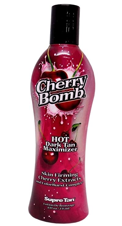 CHERRY BOMB Hot Tingle Dark Tanning Maximizer (Size: 8.5 ounces) Firming Tanning Bed Lotion No Parabens