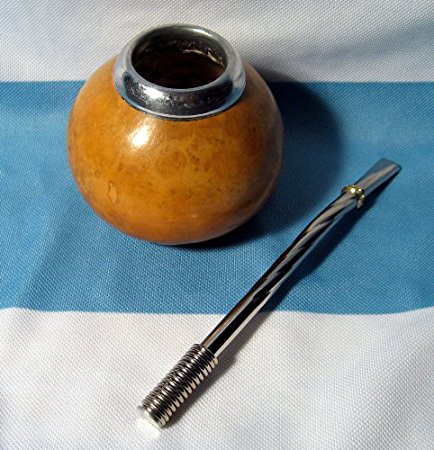 ARGENTINA MATE GOURD YERBA TEA WITH STRAW BOMBILLA 0035