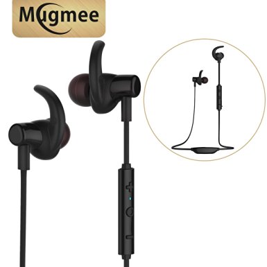 Mugmee Bluetooth V4.1 In-Ear Noise Cancellation Hands-free Headphones with Mic for iPhone, Samsung Galaxy, and Other Bluetooth Devices