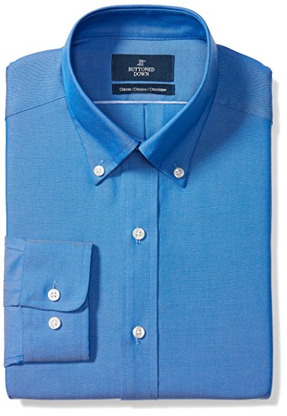 Buttoned Down Men's Classic Fit Solid Non-Iron Dress Shirt (3 Collars Available)