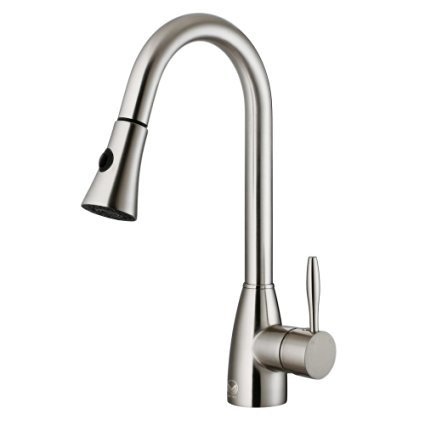 VIGO Aylesbury Single Handle Pull-Down Spray Kitchen Faucet, Stainless Steel