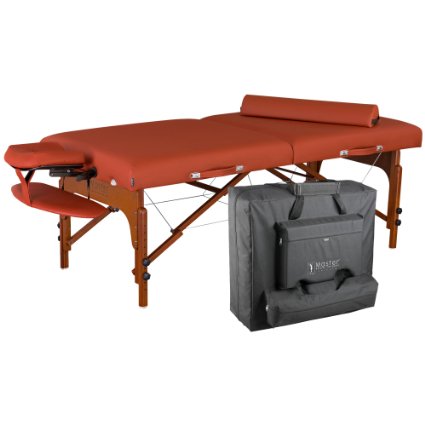 Master Massage Santana Memory Foam Portable Massage Table Package, Mountain Red, 31 Inch