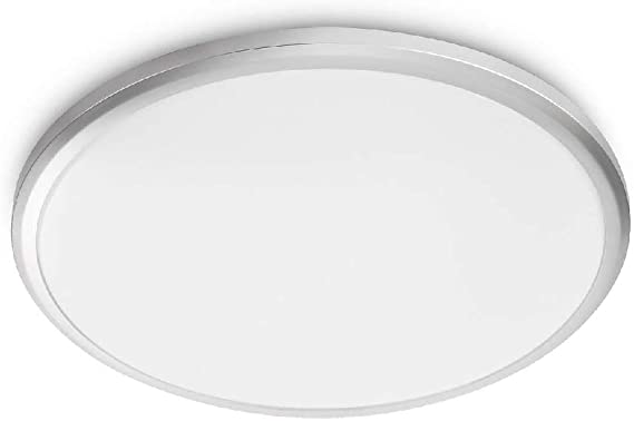 Philips 31814/87/16 LED Grey Modern Round Flush Light 290mm | Twirly | LED 12W 1200 Lumen Warm White | IP20 Rating | Free Air Freshener Promo