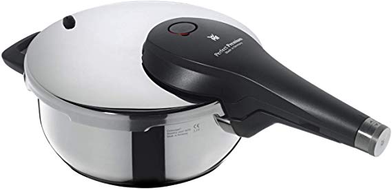 WMF Perfect Premium Pressure Cooker 3.0 litres Polished Stainless Steel 2 Cooking Levels All-in-One Rotary Knob, Dishwasher Safe, Diameter 22 cm Suitable for Induction, Stainless Steel, Silver