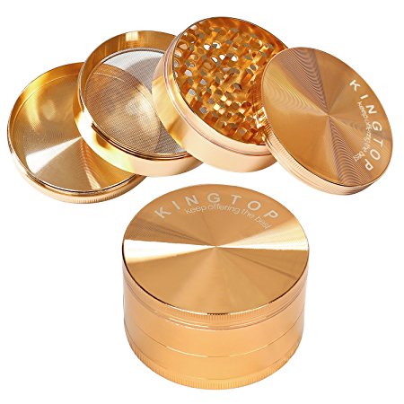 Kingtop Herb Spice Grinder Large 3.0 Inch Rose Gold