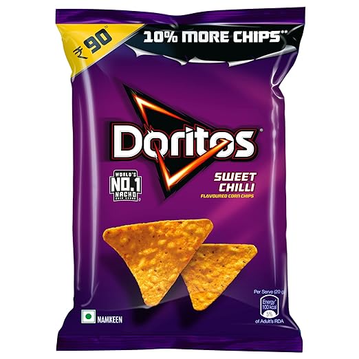 Doritos Nacho Chips 153g, Sweet Chilli Flavour, Crunchy Crispy Chips & Snacks, Party Bag