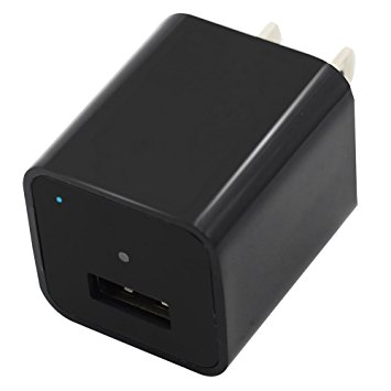GiBot 1080P HD Spy Hidden Camera Mini USB Charger Hidden Camera Spy Video with Bulit-in 32G, Black