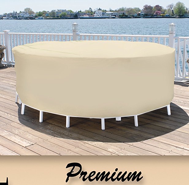 Patio Essentials Premium Heavy Duty Round Patio Table & Chair Set Cover - 84" Diameter