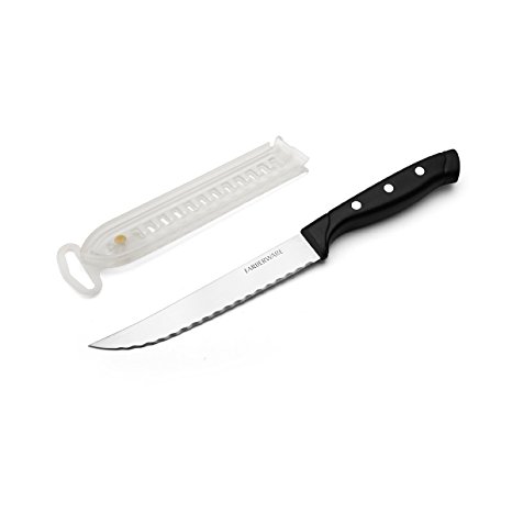 Farberware Wave Edge Utility Knife with Sheath, 5.5-Inch