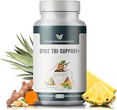 Spike Tri-Support  with Nattokinase, Bromelain, and Turmeric - Includes Dandelion Extract, Black Seed Extract, Green Tea Leaf, Selenium for A Full Spectrum Spike Support Supplement