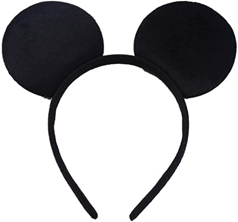 HENBRANDT Black Mouse Ears Headband for Adults/Children - Fancy Dress Costume Head Band Accessory - Party Decoration Gift - UK (BLACK)