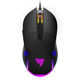 VictSing Wired RGB Gaming Mouse 8000 DPI, Ergonomic Gaming Mouse with Programmable Side Buttons Double Click for PC Computer/Laptop/Windows/Mac/PS4/Xbox, 7 Buttons Black