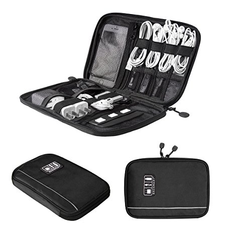 BAGSMART Travel Cable Organizer Electronic Accessories Case Black