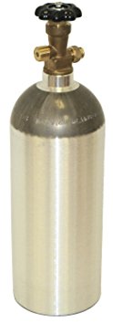 Zebra DNA Luxfer L6X Aluminum CO2 Tanks with CGA320 on/off Valve (5 LB, Brushed)