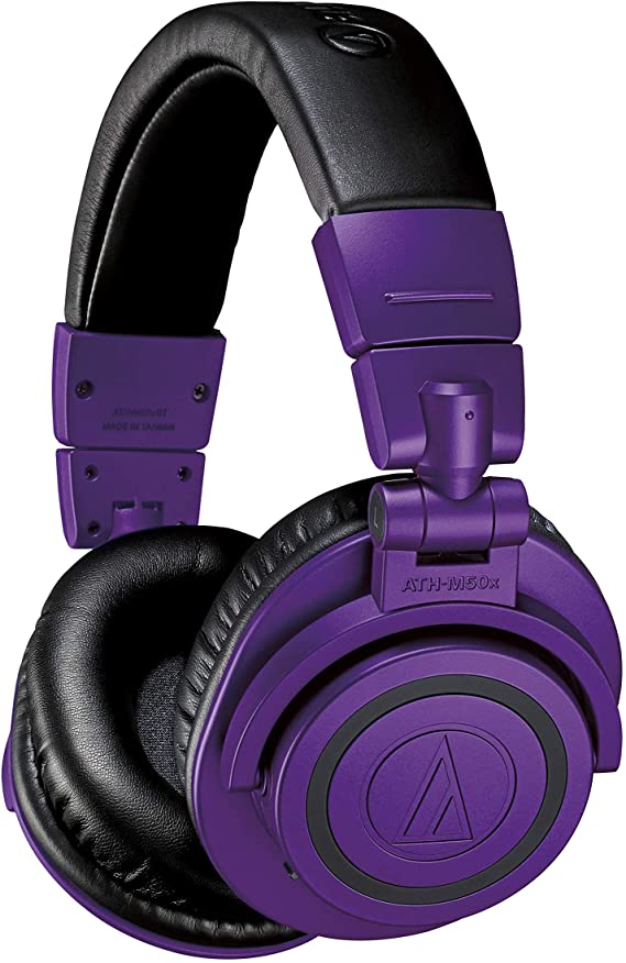 Audio-Technica ATH-M50xBTPB Wireless Bluetooth Over-Ear Headphones, Purple/Black