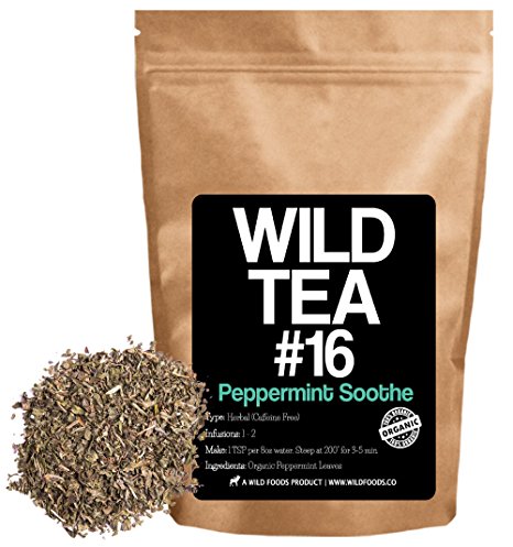 Organic Peppermint Tea, Loose Leaf Herbal Peppermint Leaves, Wild Tea #16 Peppermint Soothe by Wild Foods (2 ounce)