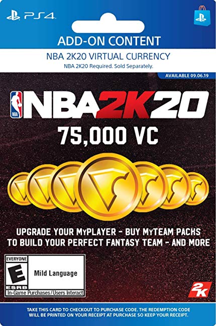 NBA 2K20: 75000 VC Pack - [PS4 Digital Code]