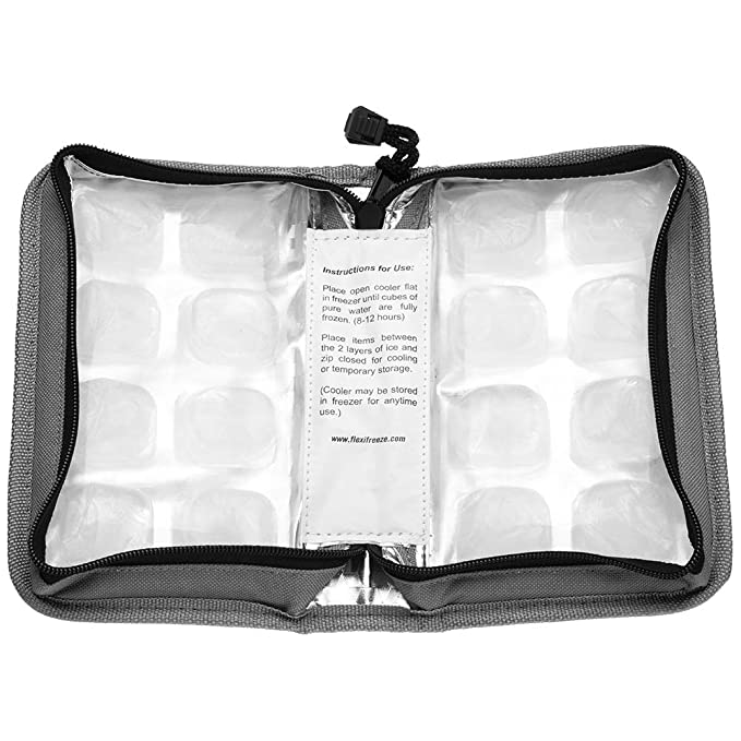 FlexiFreeze Pocketbook Breastmilk Cooler, Gray