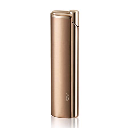 VVAY Windproof Single Jet Flame Lighter Gas Butane Refillable for Women (Rose Gold, Sold Without Gas)