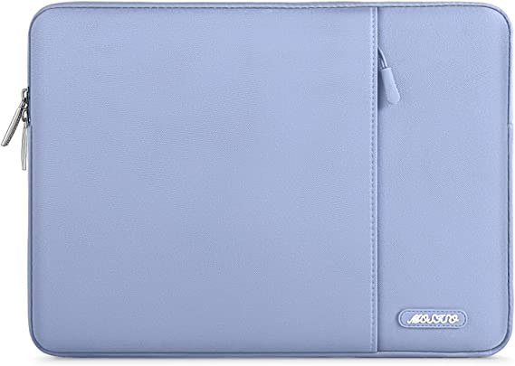 MOSISO Laptop Sleeve Bag Compatible with MacBook Air/Pro Retina, 13-13.3 inch Notebook,Compatible with MacBook Pro 14 inch 2021 2022 M1 Pro/Max A2442,Polyester Vertical Case with Pocket, Cerulean Blue