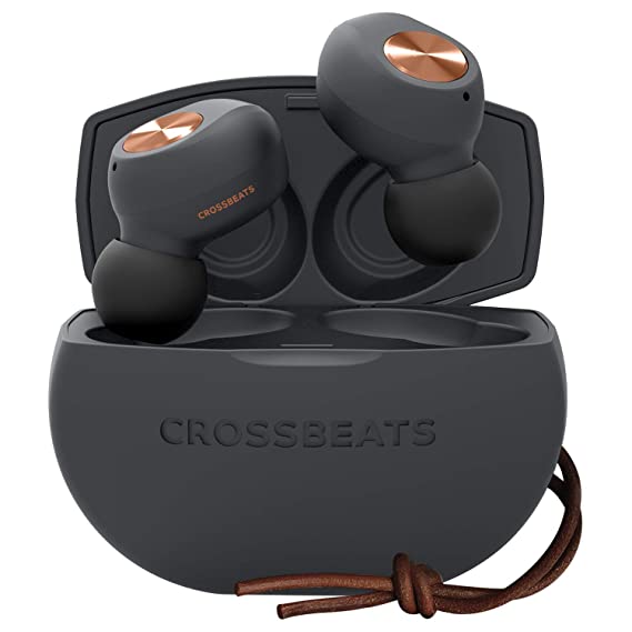 CROSSBEATS Pebble 2020 True Wireless in-Ear Earbuds Earphones Headphones Bluetooth 5.0 Microphone 3D Sound 20Hrs Playtime Auto Pairing Stereo Calls Deep Bass (Ash Gray)