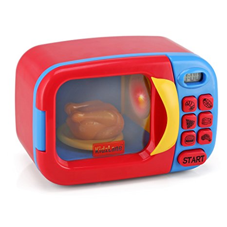 Kidzlane Microwave Oven Toy for Kids - Pretend Play Kitchen Accessories Toy