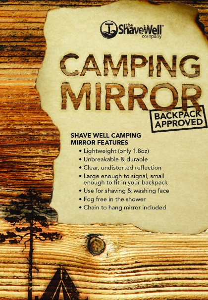 The Shave Well Company Unbreakable Camping Mirror - Backpack Approved