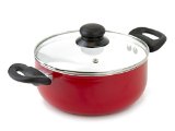 Healthy Cooking Ceramic Dutch Oven and Nonstick Cooking Pot 3 Quart Red
