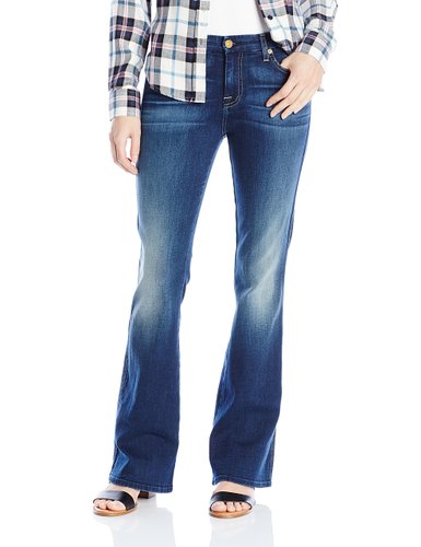 7 For All Mankind Women's Short Inseam A Pocket Flared Jean