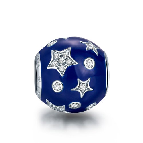 NinaQueen *Dreamland* 925 Sterling Silver Clear Zirconia Blue Star Charms Fits Pandora Bracelet(NinaQueen fine jewelry is designed in Paris in limited edition collections.NinaQueen patents its designs in 64 countries around the world. Enjoy the beauty,luxury, and quality of NinaQueen)