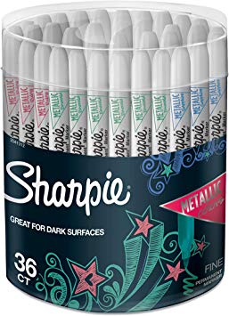 Sharpie Metallic Permanent Markers, Fine Point, Assorted Colors, 36-Count  (2041312)