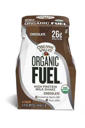 Organic Valley Organic Fuel High Protein Milk Shake, Chocolate, 11 Ounce (Pack of 4)