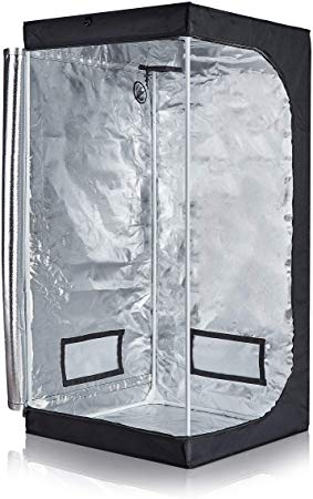 GreenHouser High Reflective Grow Tent Indoor Grow Room for Planting Fruit Flower Veg with Removable Water-Proof Floor Tray (32"x32"x63")