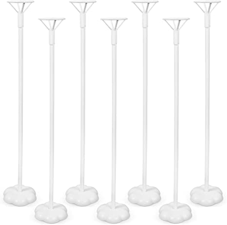 12PCS Balloon Stick Stand - Balloon Holder Cup with Balloon Pole and Flower Stand Base - Table Desktop Centerpiece Decorations for Wedding Birthday Baby Shower Any Party Balloon Accessories