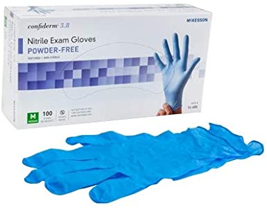 McKesson Confiderm 3.8 Nitrile Exam Gloves - Item Number 14-686BX - Medium - 100 Each / Box