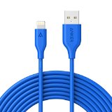 Anker PowerLine Lightning 10ft Apple MFi Certified - The Worlds Most Durable Lightning Cable  Charger Cord Perfect for iPhone 6s 6 Plus 5s 5 iPad mini 4 3 2 iPad Pro Air 2 Blue