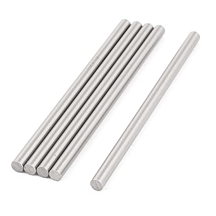 uxcell A15113000ux1262 5 Pcs 5mm x 100mm DIY RC Car Model Straight Metal Round Shaft Rod Bars (Pack of 5)