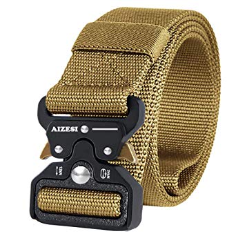 AIZESI Men Tactical Belt 1.57" Heavy Duty Belt,Quick-Release Military Style Shooters Nylon Belts with Metal Buckle