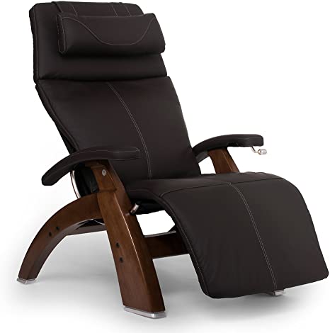 Perfect Chair Human Touch PC-420 Classic Manual Plus Series 2 Walnut Wood Base Zero-Gravity Recliner - Espresso Top Grain Leather