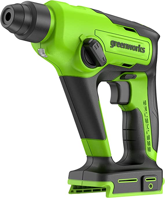 Greenworks 24V Brushless Cordless Heavy Duty Rotary Hammer Drill, Impact Energy 1.2 Joules, SDS-Plus, Tool Only