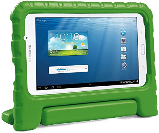 HDE Kids Case for Samsung Galaxy Tab E Lite 7 and Galaxy Tab 3 Lite 7.0 - Shockproof Kid Friendly Protective Handle Cover Stand (Green)