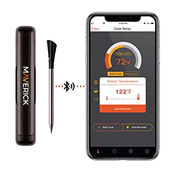 Maverick Stake Truly Wireless Bluetooth App Enabled Probe Thermometer for BBQ, Grill, Smoker, Oven, Rotisserie and Sous Vide Cooking