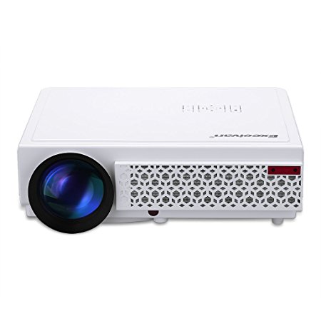 Excelvan LED Portable Home Cinema Theater Projector Built-in Speaker Support 1080P Standard 2500 Lumens with HDMI/VGA/AV/SD/USB Input,White