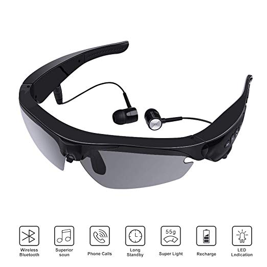Amener Wireless Bluetooth Sunglasses Headset Headphones Stereo Sunglasses with Polarized Lens for Cell Phone