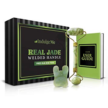 Best Jade Roller for Face Massager – Anti Aging Wrinkling Facial Therapy, 100% Real Natural Jade Stone with Gua Sha Scraping Tool, Slimming, Healing and Rejuvenating Your Skin Naturally